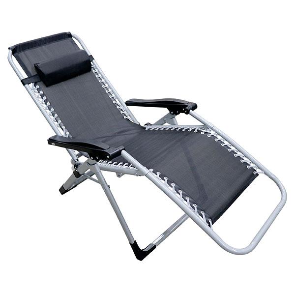 Colono Construccion SILLA PLAYA PLEGABLE METAL NEGRA 175X67X110CM