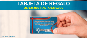 Tarjetas de regalo de 25000 colones hasta 250000 colones