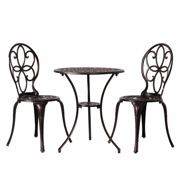 SET COMEDOR PARA EXTERIOR BISTRO 3 PIEZAS BRONCE B1401