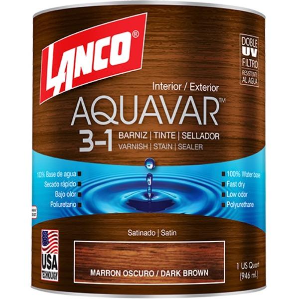 BARNIZ AQUAVAR MARRON OSCURO 1/4 GALÓN