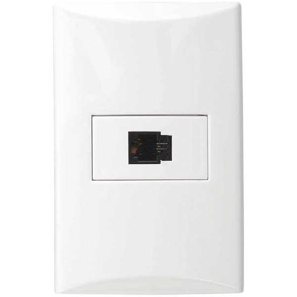 PLACA TOMA PARA TELÉFONO SENCILLO BLANCO 1008W