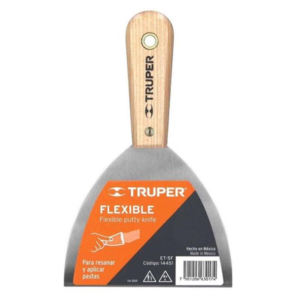 ESPATULA FLEXIBLE CON MANGO DE MADERA 5 #ET-5F 14451