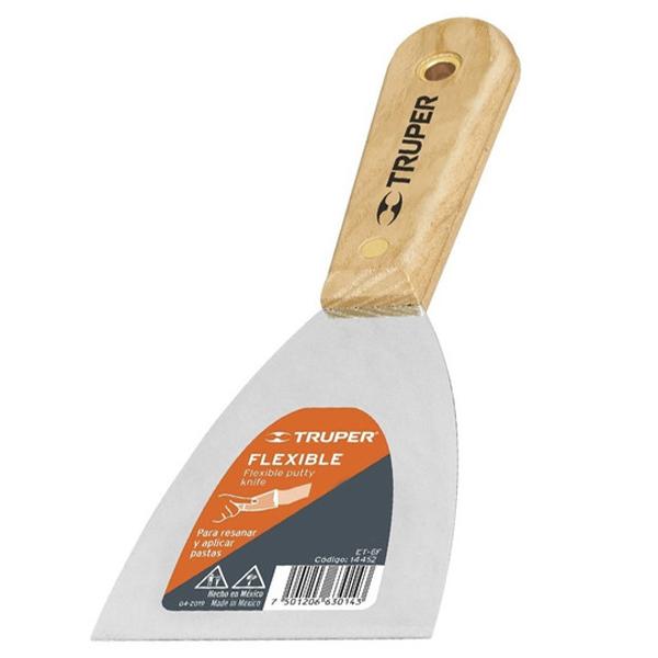 ESPATULA FLEXIBLE CON MANGO MADERA 6 #ET-6F 14452