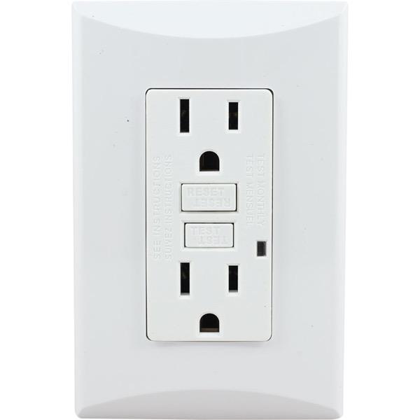 PLACA TOMACORRIENTE GFCI 15A BLANCA 1018W