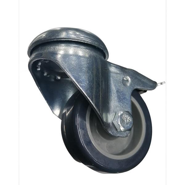 RUEDA GIRATOTRIA GRIS CON PIN Y FRENO 33301 50X22