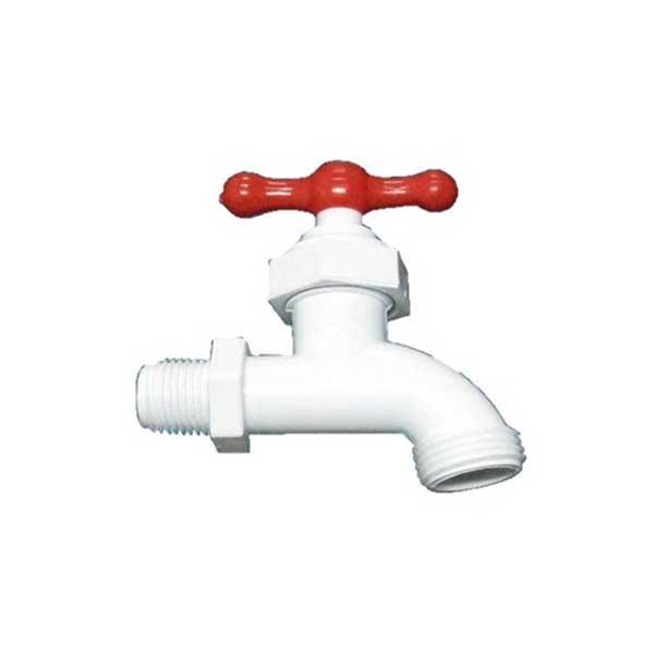 LLAVE CHORRO PVC 1/2 12MM BLANCA