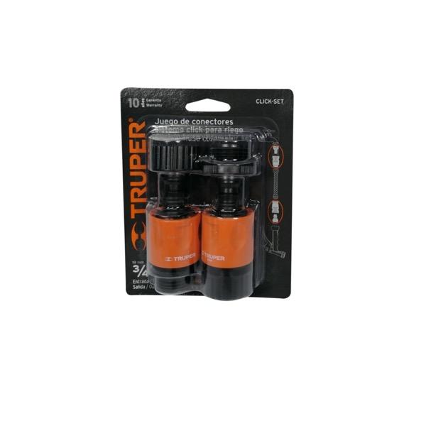 JUEGO DE ACOPLES PARA MANGUERA JARDÍN CLIC-SET 1/2