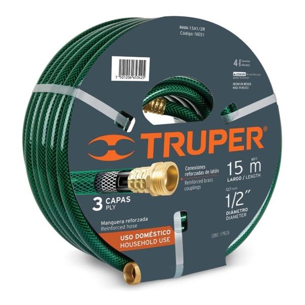 MANGUERA REFORZADA VERDE ½X15R 15 METROS