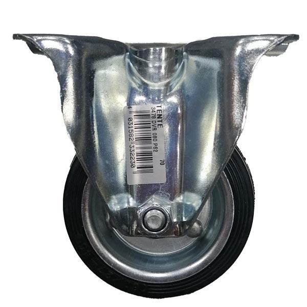 RUEDA NEGRA FIJA PLATA 80MM 75501