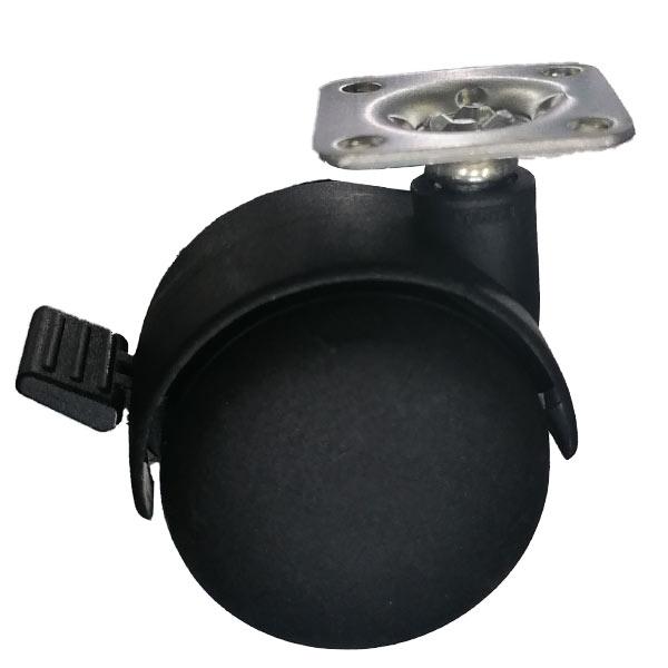 RUEDA POLIURETANO NEGRA GIRATORIA PARA MUBLE 45MM 75084