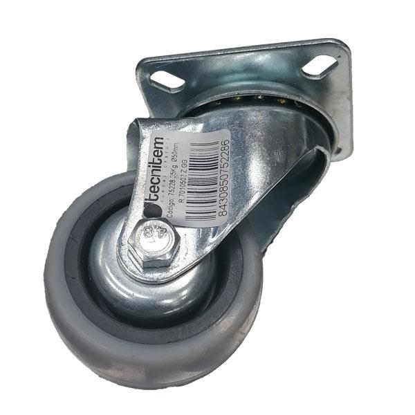 RUEDA GRIS GIRATORIA PLATA 50MM 75228