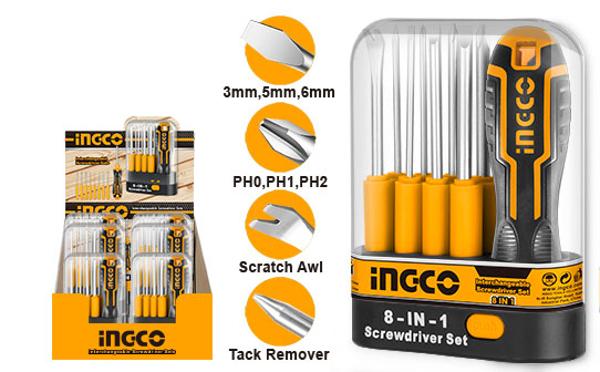 JUEGO 9 DESTORNILLADORES PUNTA CAMBIABLE