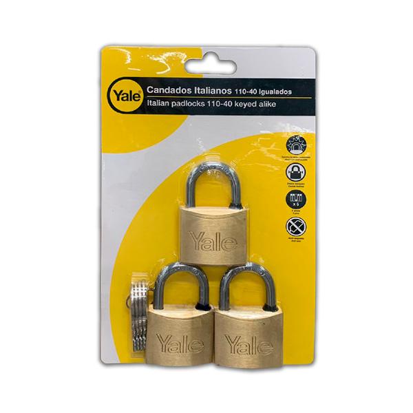 CANDADO 3PZS #110-40MM #1133 YALE