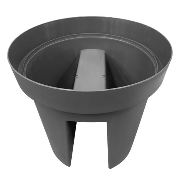 MACETA PLÁSTICA REDONDA PARA BARANDA 25X25CM