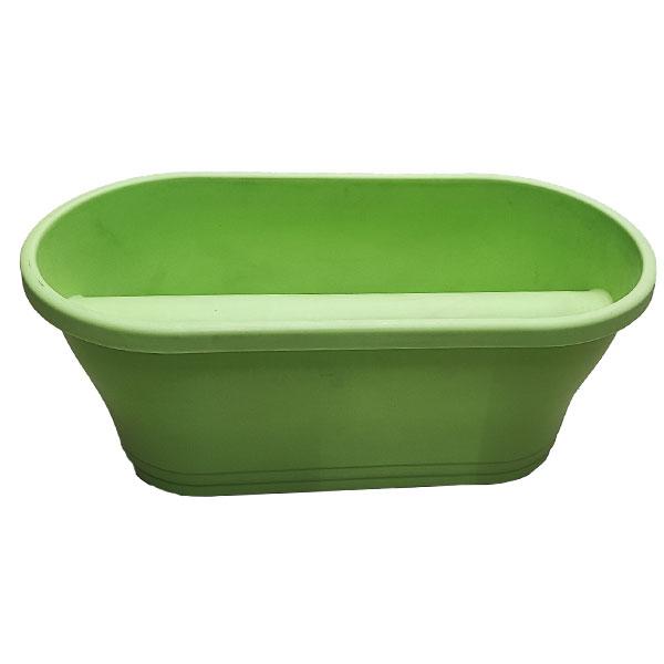 MACETA PLÁSTICA OVALADA PARA BARANDA 58X28CM VARIOS COLORES