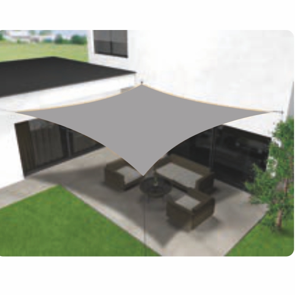 TOLDO VELA CUADRADO 3.6X3.6 GRIS CLARO