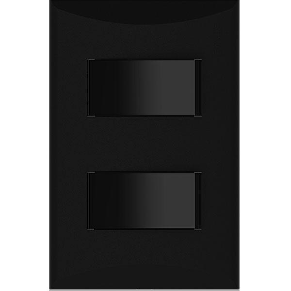 PLACA APAGADOR DOBLE 15A NEGRO 1004-BK