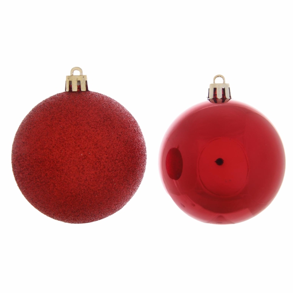 JUEGO BOLA ROJAS DECORADAS 80MM 10PZ 8.0