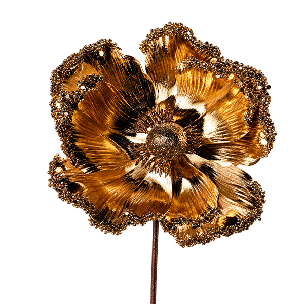 FLOR DECORATIVA BRONCE NAVIDAD