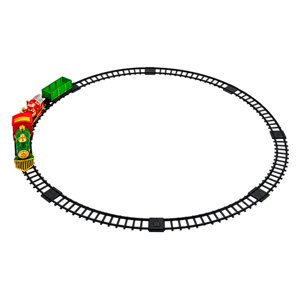 JUEGO TREN DECORATIVO CON LUZ DE BATERÍA 90X90CM