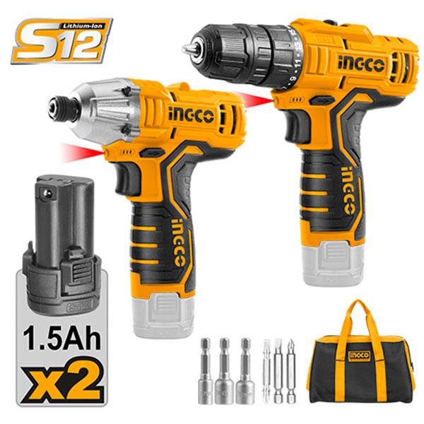 TALADRO 3/8 + ATORNILLADOR 1/4 INALÁMBRICO 12V CON 2 BATERÍAS UCKLI1201