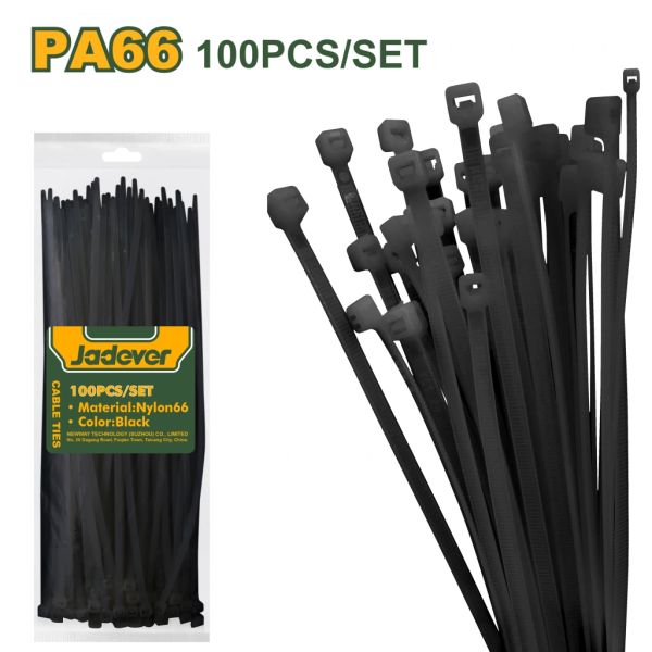 AMARRAS PLÁSTICAS NEGRAS 4.8MMX35CM 100PZS JDTEB535048