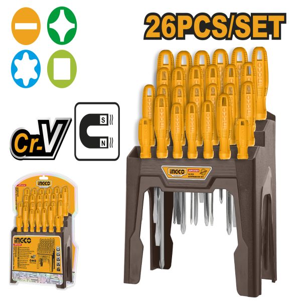 ⭐︎ksk⭐︎ Colono Construccion - JUEGO 26 PIEZAS DESTORNILLADORES HKSD2658