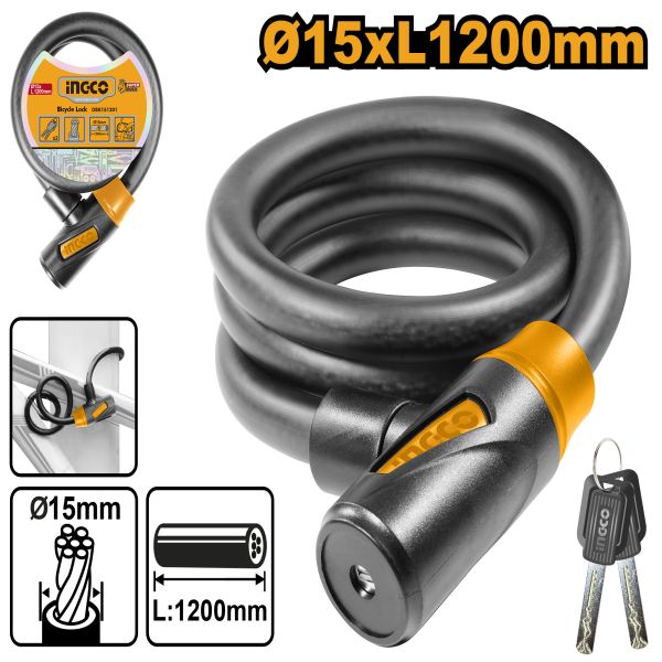 Colono Construccion - CANDADO CABLE PARA BICICLETA 15MMX1.20M