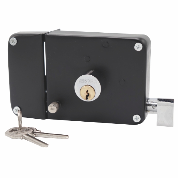 CERRADURA SOBREPONER DOBLE PASO NEGRO IZQUIERDO KY715L-MB