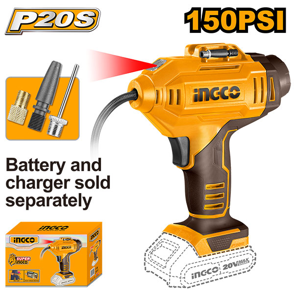 INFLADOR CON LUZ 150PSI 20V SIN BATERÍA-CARGADOR CACLI2018