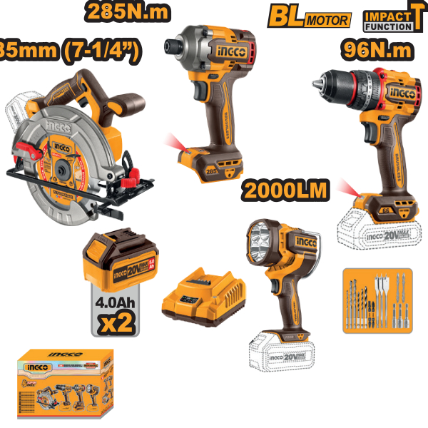 TALADRO PERCUTOR 1/2´´ + ATORNILLADOR + SIERRA CIRCULAR 20V UCOSLI241297