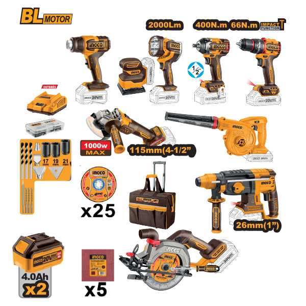 KIT 9 HERRAMIENTAS 20V UCOSLI250381