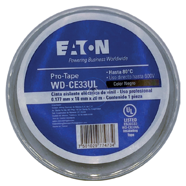 TAPE ELÉCTRICO 20MTS NEGRO WD-CE33 UL