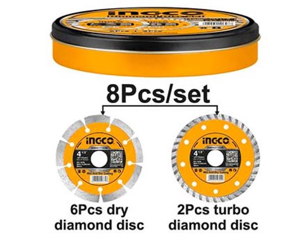 JUEGO DE 8 DISCOS DIAMANTADOS 4-1/2