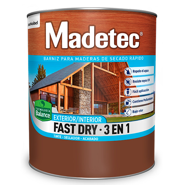 PINTURA MADETEC FAST DRY 3-1 NOGAL 9604 1/4 galón