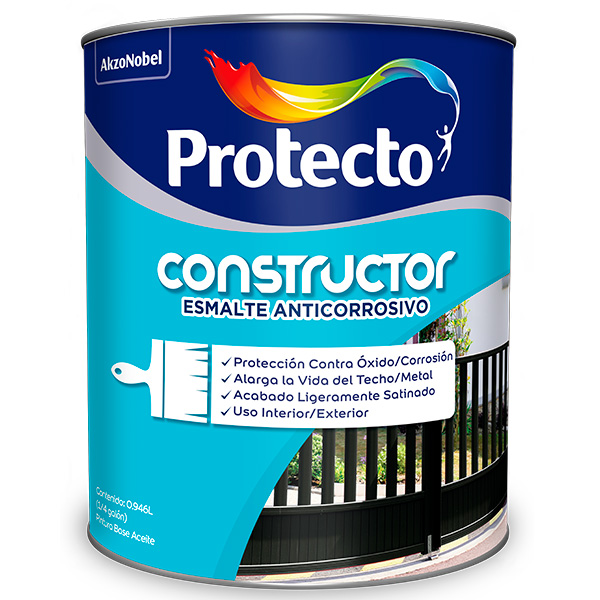 PINTURA CONSTRUCTOR ANTICORROSIVO 1/4 GALÓN