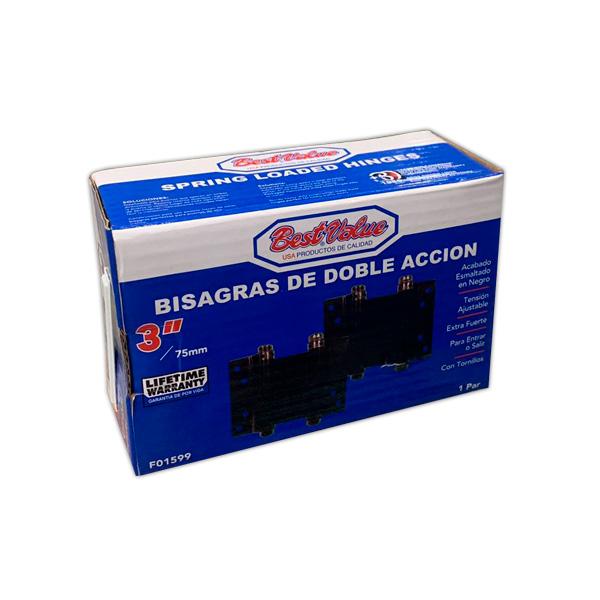 BISAGRA DOBLE ACCIÓN NEGRA 3X3 F01599