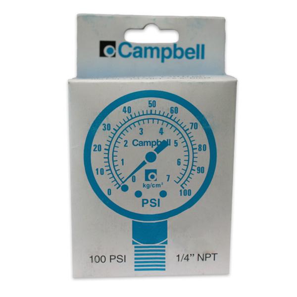 MANOMETRO CON GLICERINA 0-100PSI